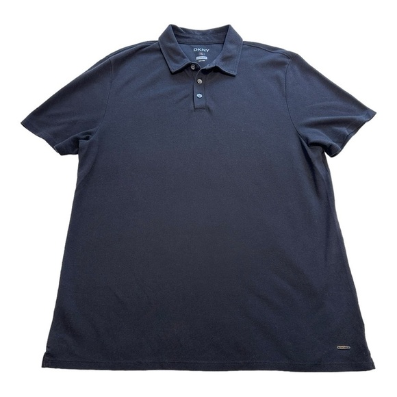 DKNY Short Sleeve Button Front Slim Fit Polo Shirt - Size XL - Picture 1 of 9